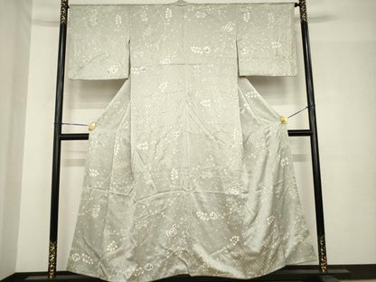 平和屋着物●上質な小紋　辻が花　絞り　舞花文　正絹　逸品　AABH5824ck