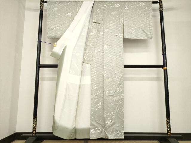 平和屋着物●上質な小紋　辻が花　絞り　舞花文　正絹　逸品　AABH5824ck