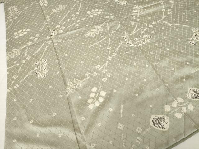 平和屋着物●上質な小紋　辻が花　絞り　舞花文　正絹　逸品　AABH5824ck