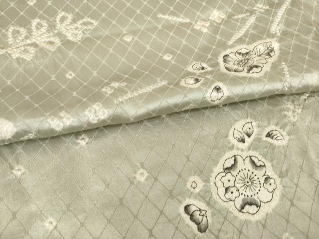 平和屋着物●上質な小紋　辻が花　絞り　舞花文　正絹　逸品　AABH5824ck