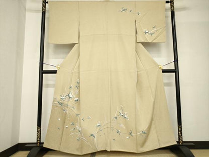 平和屋着物●訪問着　友禅　枝花文　正絹　逸品　AABH5837ck