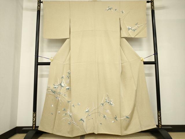 平和屋着物●訪問着　友禅　枝花文　正絹　逸品　AABH5837ck