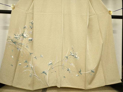 平和屋着物●訪問着　友禅　枝花文　正絹　逸品　AABH5837ck