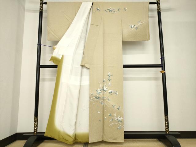 平和屋着物●訪問着　友禅　枝花文　正絹　逸品　AABH5837ck