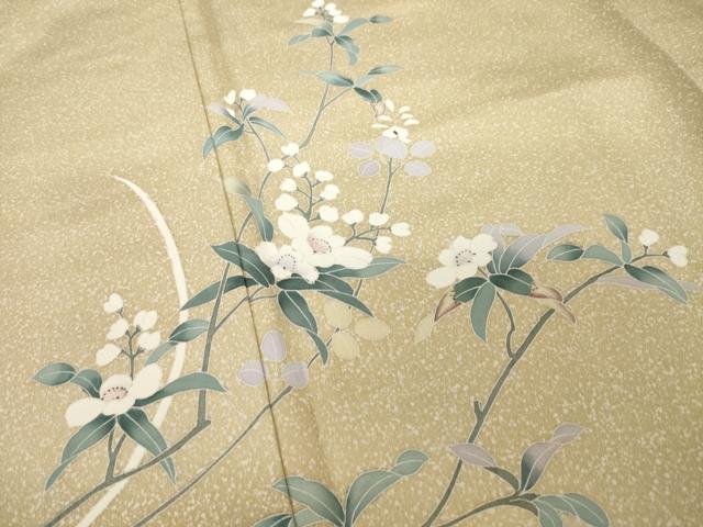 平和屋着物●訪問着　友禅　枝花文　正絹　逸品　AABH5837ck
