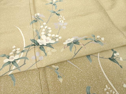 平和屋着物●訪問着　友禅　枝花文　正絹　逸品　AABH5837ck
