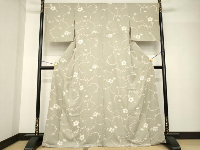 平和屋着物●上質な小紋　桜文　正絹　逸品　AABH5840ck 平和屋着物○上質な小紋 桜文 正絹 逸品 AABH5840ck