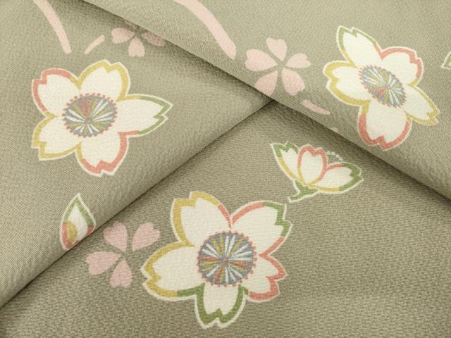平和屋着物●上質な小紋　桜文　正絹　逸品　AABH5840ck 平和屋着物○上質な小紋 桜文 正絹 逸品 AABH5840ck