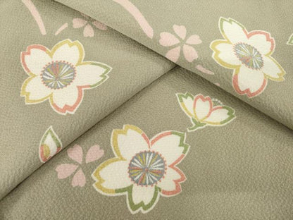 平和屋着物●上質な小紋　桜文　正絹　逸品　AABH5840ck