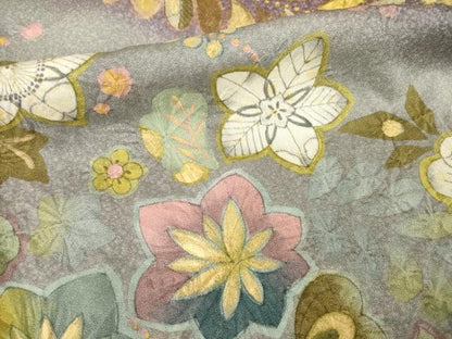 平和屋着物●訪問着　辻が花　草花文　暈し染め　金彩　正絹　逸品　AABH5848ck