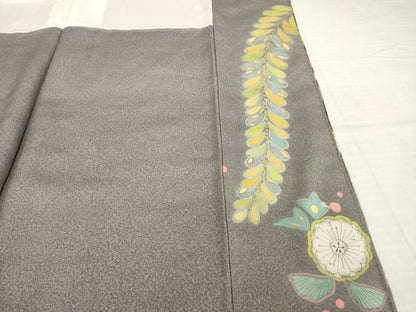 平和屋着物●訪問着　辻が花　草花文　暈し染め　金彩　正絹　逸品　AABH5848ck