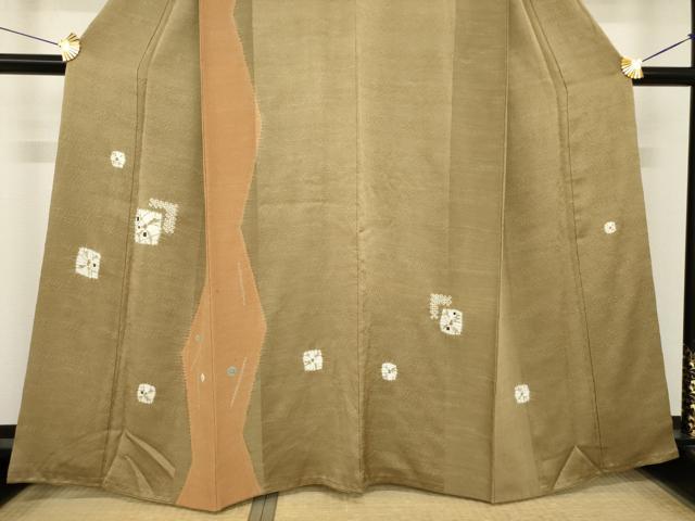平和屋着物●訪問着　絞り　刺繍　色紙重ね文　金糸　正絹　逸品　AABH5849ck