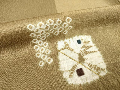 平和屋着物●訪問着　絞り　刺繍　色紙重ね文　金糸　正絹　逸品　AABH5849ck