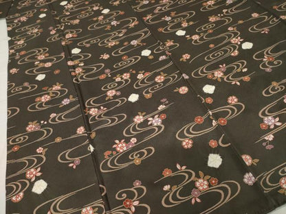 平和屋着物●上質な小紋　絞り　流水花文　金彩　正絹　逸品　AABH5859ck