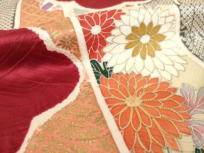 平和屋着物●豪華振袖　友禅　駒刺繍　絞り　短冊鳳凰花文　金彩　正絹　逸品　AABH5860ck