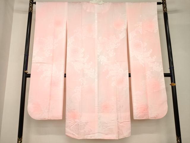 平和屋着物●振袖用長襦袢　無双仕立て　乱菊地紋　暈し染め　半衿刺繍　正絹　逸品　AABH5861ck