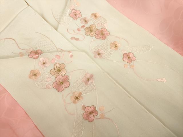 平和屋着物●振袖用長襦袢　無双仕立て　乱菊地紋　暈し染め　半衿刺繍　正絹　逸品　AABH5861ck