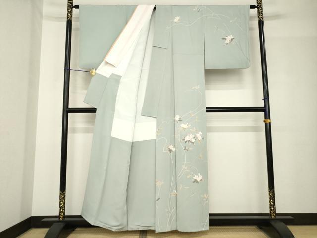 平和屋着物●訪問着　友禅　作家物　彩華　枝花文　正絹　逸品　AABH5865ck 平和屋着物○訪問着 友禅 作家物 彩華 枝花文 正絹 逸品 AABH5865ck