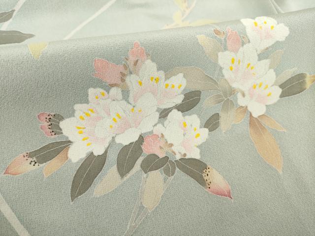 平和屋着物●訪問着　友禅　作家物　彩華　枝花文　正絹　逸品　AABH5865ck