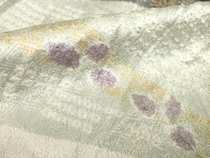 平和屋着物●訪問着　絞り　流水花文　金彩　正絹　逸品　AABH5866ck