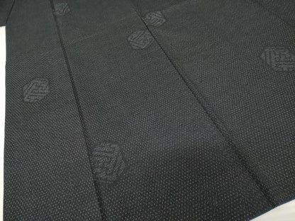 平和屋着物●結城紬　80亀甲　亀甲文　正絹　逸品　AABH5867ck