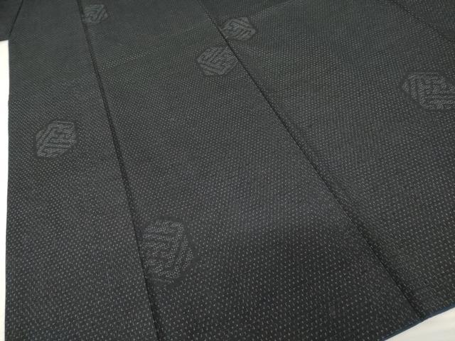 平和屋着物●結城紬　80亀甲　亀甲文　正絹　逸品　AABH5867ck