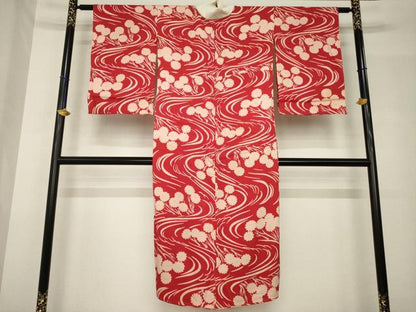 平和屋着物●アンティーク　大正ロマン　長襦袢　袷　流水花文　正絹　逸品　AABH5873ck
