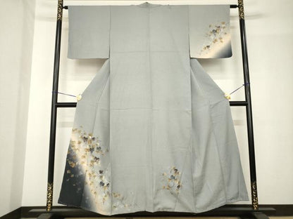 平和屋着物●訪問着　手描き　葡萄蔦草文　暈し染め　金彩　正絹　逸品　未使用　AABH5874ck