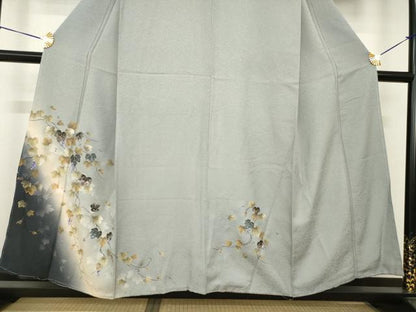 平和屋着物●訪問着　手描き　葡萄蔦草文　暈し染め　金彩　正絹　逸品　未使用　AABH5874ck