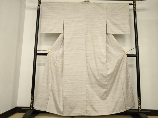 平和屋着物●上質な小紋　紬地　霞文　暈し染め　正絹　逸品　AABH5875ck
