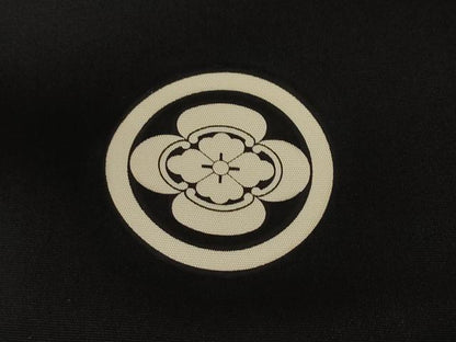 平和屋着物●男性　黒紋付　正絹　逸品　AABH5879ck