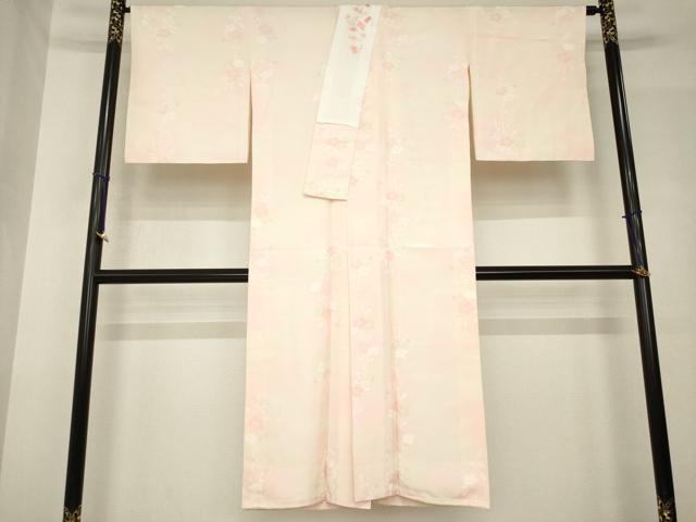 平和屋着物●長襦袢　袷　草花文　暈し染め　半衿刺繍　正絹　逸品　AABH5881ck