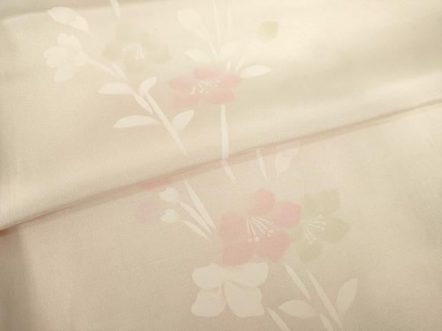 平和屋着物●長襦袢　袷　草花文　暈し染め　半衿刺繍　正絹　逸品　AABH5881ck