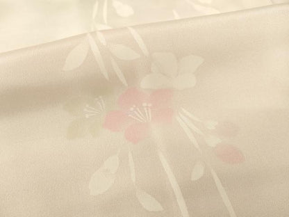 平和屋着物●長襦袢　袷　草花文　暈し染め　半衿刺繍　正絹　逸品　AABH5881ck