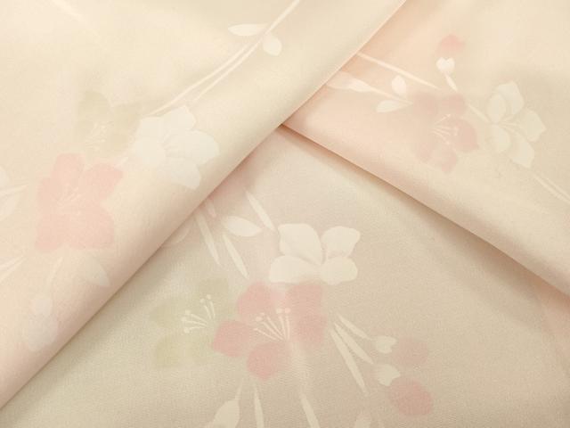 平和屋着物●長襦袢　袷　草花文　暈し染め　半衿刺繍　正絹　逸品　AABH5881ck