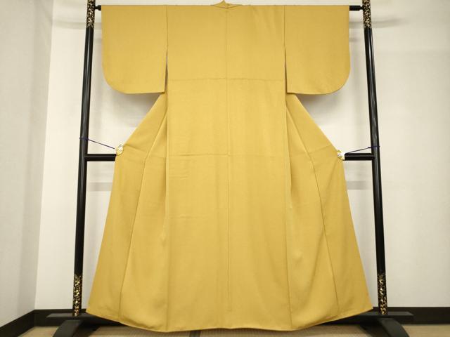平和屋着物●上質な色無地　山吹茶色　正絹　逸品　AABH5886ck 平和屋着物○上質な色無地 山吹茶色 正絹 逸品 AABH5886ck