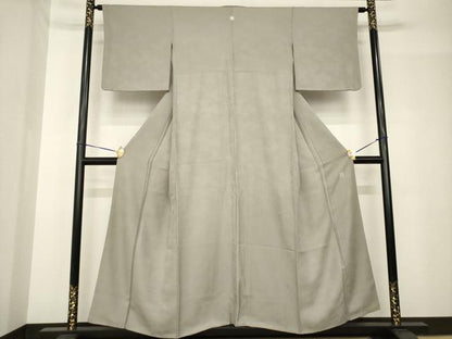 平和屋着物●京加賀友禅　百貫達雄　色無地　生壁色　正絹　逸品　AABH5887ck