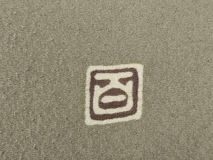 平和屋着物●京加賀友禅　百貫達雄　色無地　生壁色　正絹　逸品　AABH5887ck