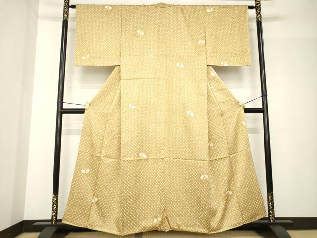 平和屋着物●上質な小紋　総絞り　舞蝶文　正絹　逸品　AABH5891ck 平和屋着物○上質な小紋 総絞り 舞蝶文 正絹 逸品 AABH5891ck