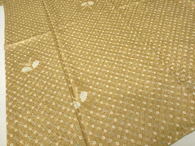 平和屋着物●上質な小紋　総絞り　舞蝶文　正絹　逸品　AABH5891ck 平和屋着物○上質な小紋 総絞り 舞蝶文 正絹 逸品 AABH5891ck