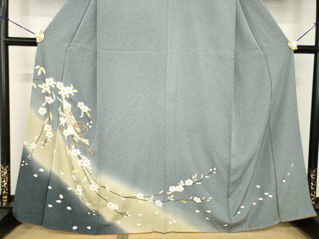 平和屋着物●訪問着　枝花文　暈し染め　正絹　逸品　AABH5895ck