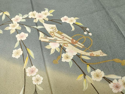 平和屋着物●訪問着　枝花文　暈し染め　正絹　逸品　AABH5895ck