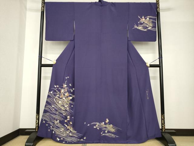 平和屋着物●京友禅　岡山工芸　岡山耕三　訪問着　短冊草花文　正絹　逸品　AABH5897ck