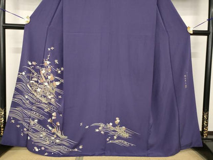 平和屋着物●京友禅　岡山工芸　岡山耕三　訪問着　短冊草花文　正絹　逸品　AABH5897ck