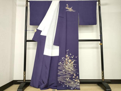 平和屋着物●京友禅　岡山工芸　岡山耕三　訪問着　短冊草花文　正絹　逸品　AABH5897ck