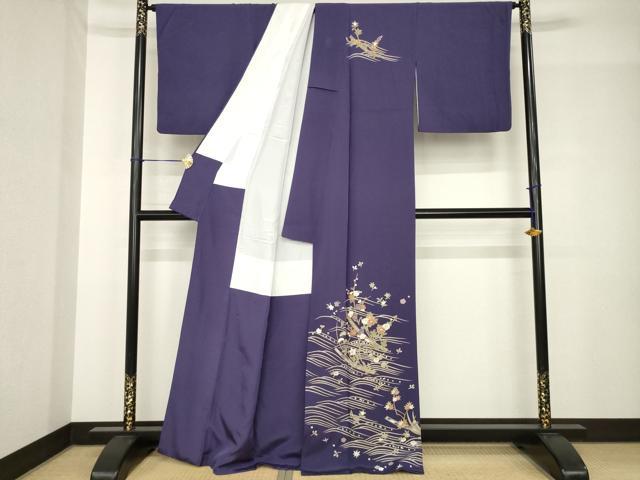 平和屋着物●京友禅　岡山工芸　岡山耕三　訪問着　短冊草花文　正絹　逸品　AABH5897ck
