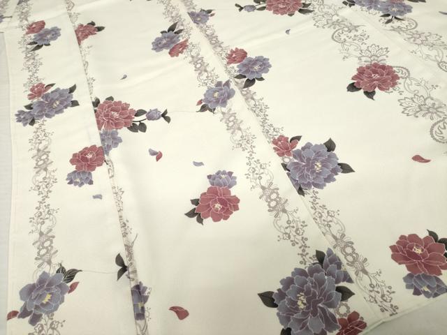 平和屋着物●小紋　飾花文　洗える着物　未使用　AABH5900ck