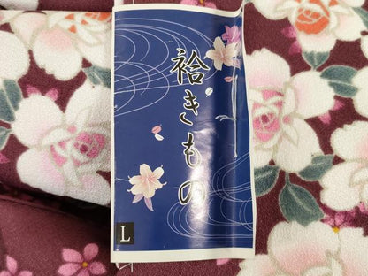 平和屋着物●小紋　花蝶間道　洗える着物　未使用　AABH5901ck