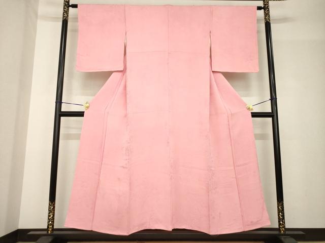 平和屋着物●上質な色無地　風景花地紋　薄紅色　正絹　逸品　未使用　AABH5905ck 平和屋着物○上質な色無地 風景花地紋 薄紅色 正絹 逸品 未