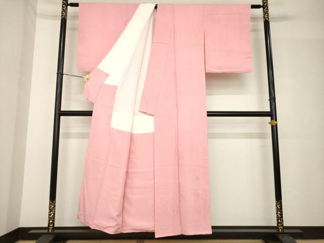 平和屋着物●上質な色無地　風景花地紋　薄紅色　正絹　逸品　未使用　AABH5905ck 平和屋着物○上質な色無地 風景花地紋 薄紅色 正絹 逸品 未